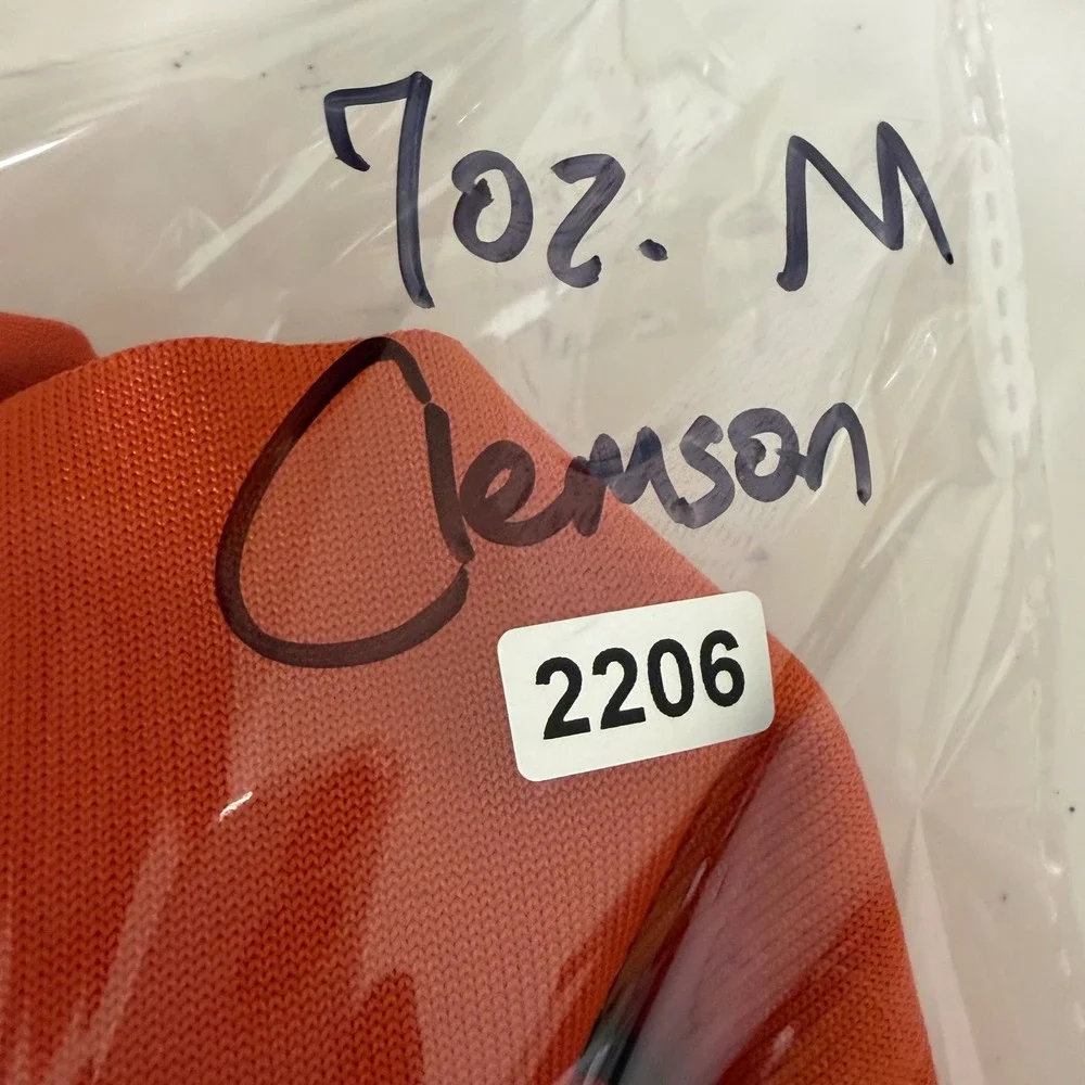 Nike Clemson Tigers Dri-Fit Polo Men's‎ Medium Orange/Gray Sleeve Trim